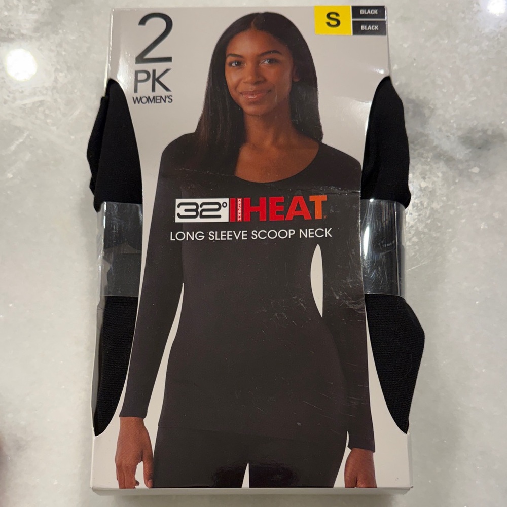 32 Degrees Women's Black Scoopโ Neck Top 2-Pack Size Small